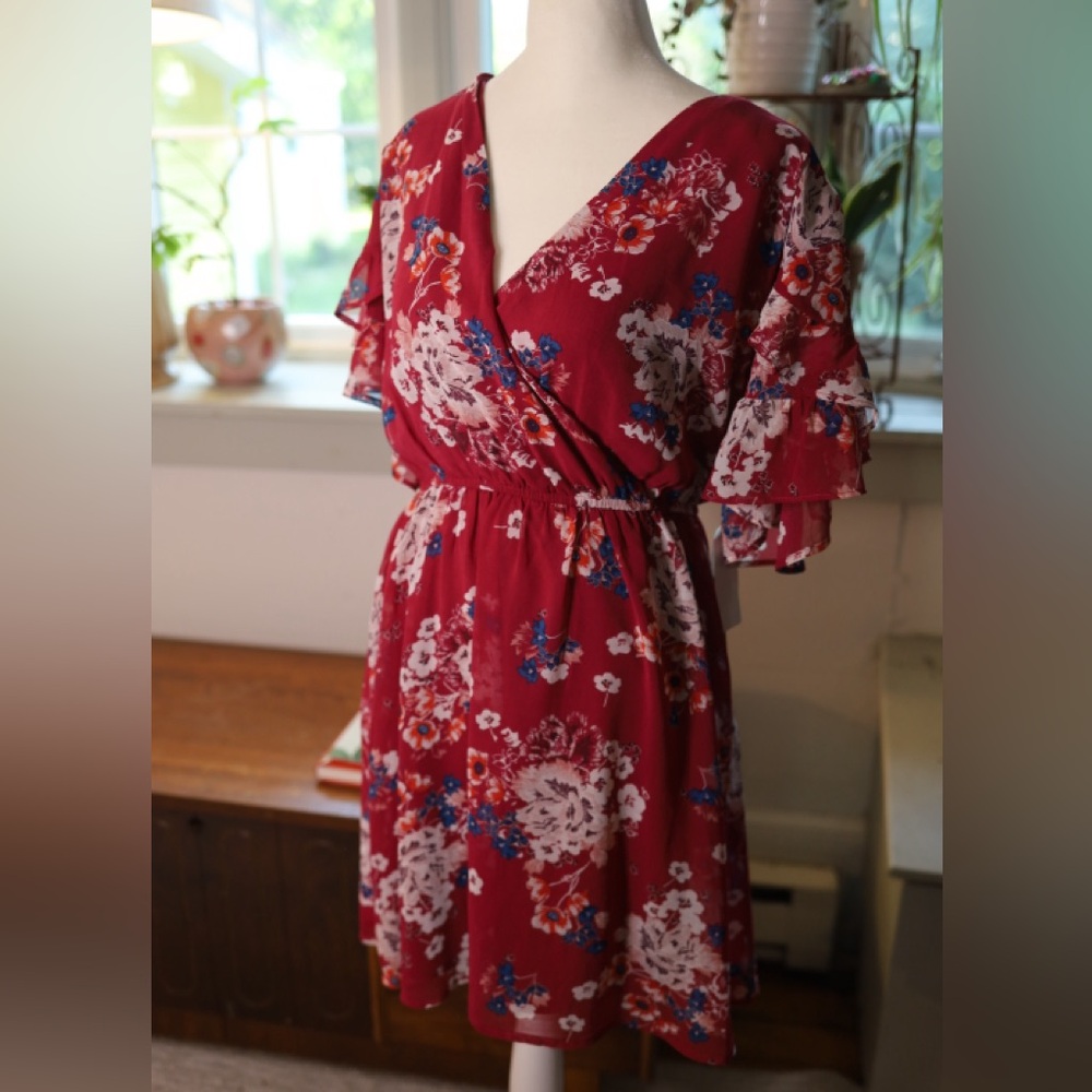 Floral Red Dress